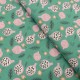 Coupon 3m Tissu Cretonne Imprimé Grenade Vert