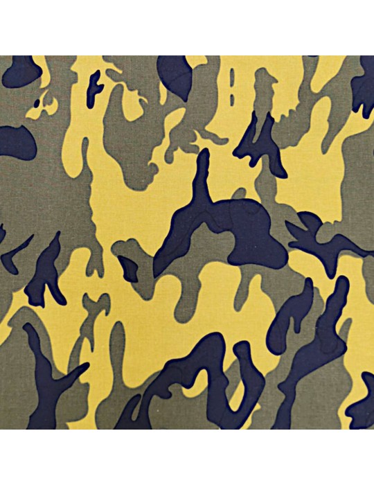 Coupon coton imprimé camouflage 300 x 150 cm jaune