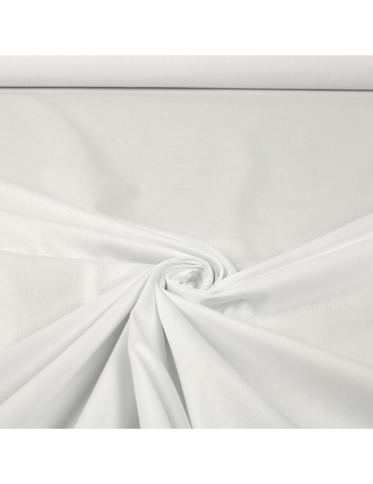 Tissu coton élasthanne uni blanc