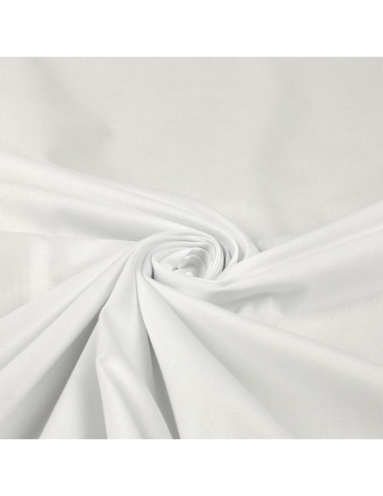 Tissu coton élasthanne uni blanc