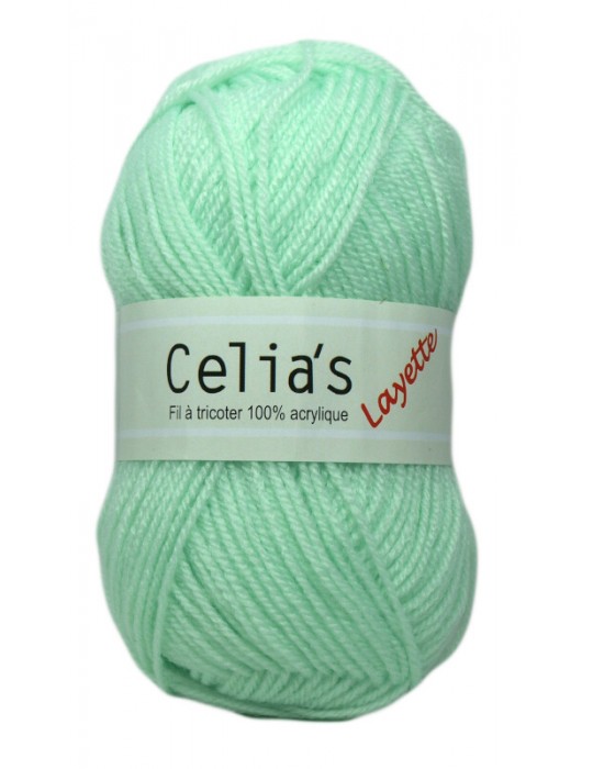 Lot de 2 pelotes de fil à tricoter Celia's layette vert