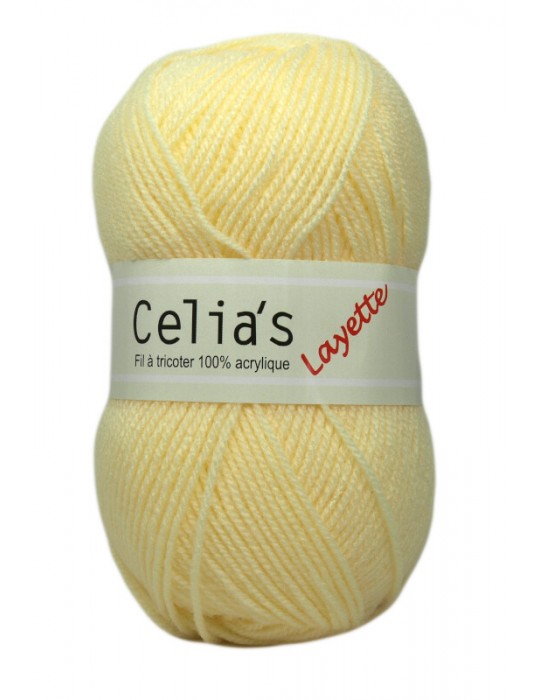 Lot de 2 pelotes de fil à tricoter Celia's layette jaune