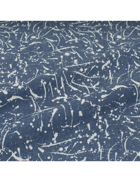 Tissu chambray grafiti bleu