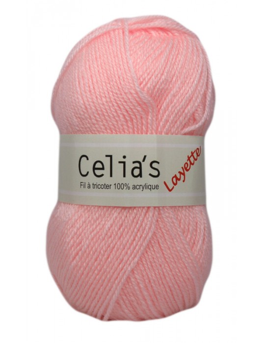 Lot de 2 pelotes de fil à tricoter Celia's layette rose