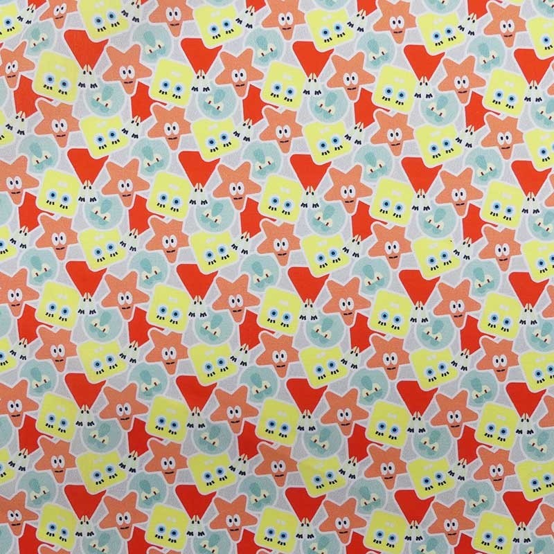Coupon 3m Tissu Licence Bob L'eponge Imprimé Multico 