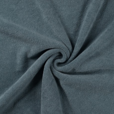 Coupon 3m Tissu Eponge Mini Bouclette Bio Bleu