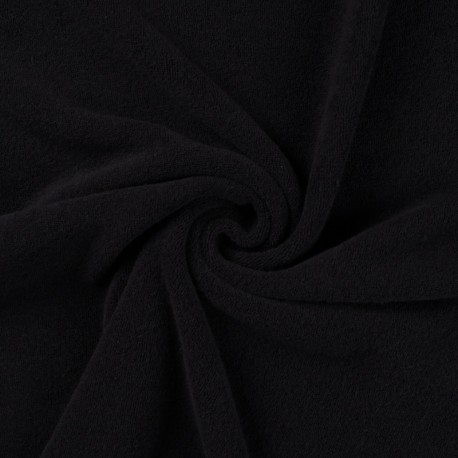 Coupon 3m Tissu Eponge Mini Bouclette Bio Noir