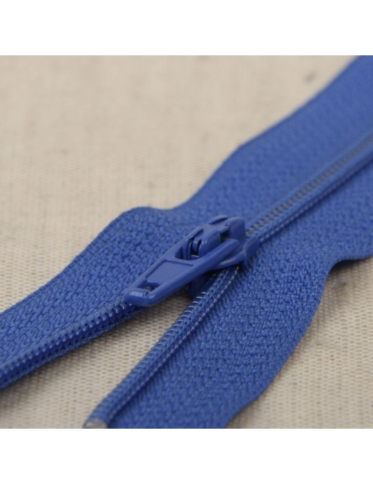 Fermeture fine polyester 12 cm bleu