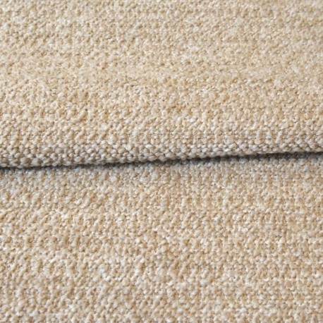 Coupon 3m Tissu Buckly Bouclette Chiné Beige 