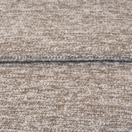Coupon 3m Tissu Buckly Bouclette Chiné Taupe 