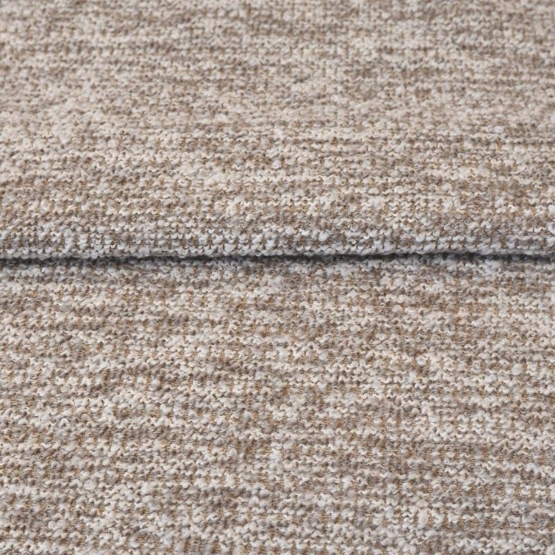 Coupon 3m Tissu Buckly Bouclette Chiné Taupe 