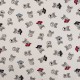 Coupon 3m Tissu Popeline Imprimé Tête de Mort Blanc