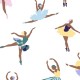 Coupon 3m Tissu Imprimé Danseuse Emeraude
