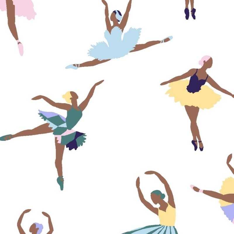Coupon 3m Tissu Imprimé Danseuse Emeraude