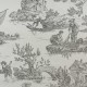 Coupon 3m Tissu Toile de Jouy Demi Natte Grande Largeur Noir