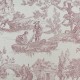 Coupon 3m Tissu Toile de Jouy Demi Natte Grande Largeur Rouge 