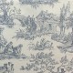 Coupon 3m Tissu Toile de Jouy Demi Natte Grande Largeur Bleu