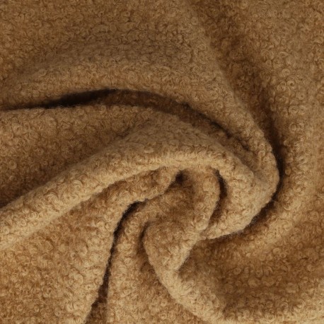 Coupon 3m Tissu Bouclette Maxi Camel 