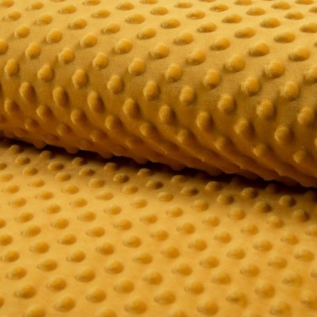 Coupon 3m Tissu Bubble Minky Uni Safran 