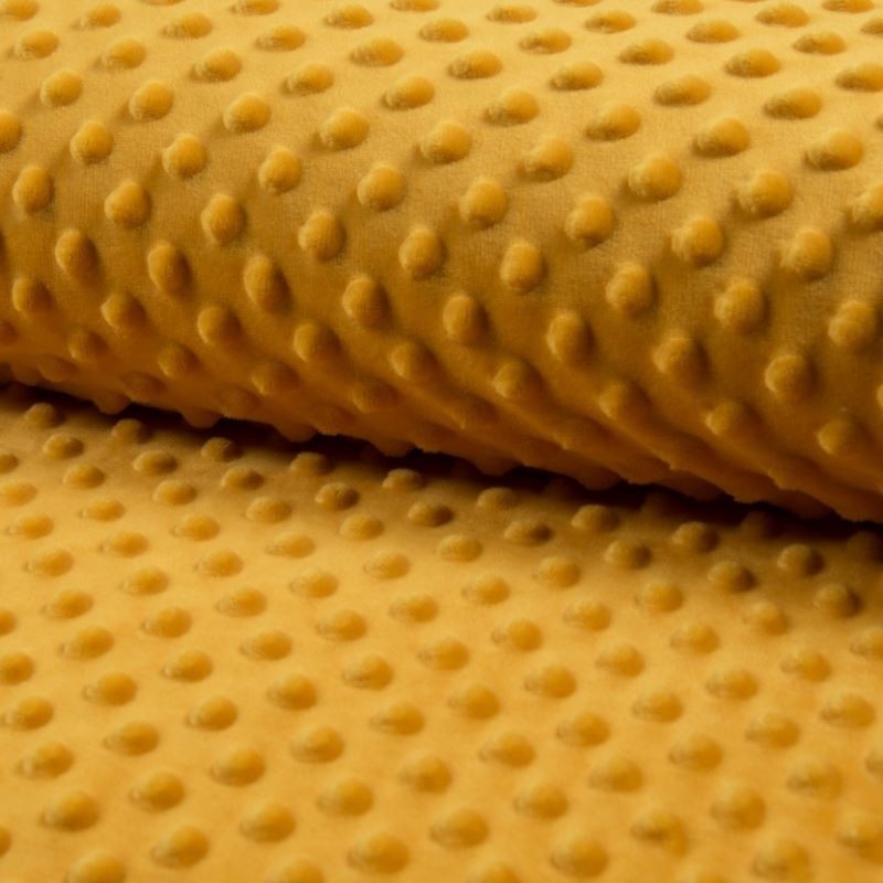 Coupon 3m Tissu Bubble Minky Uni Safran 