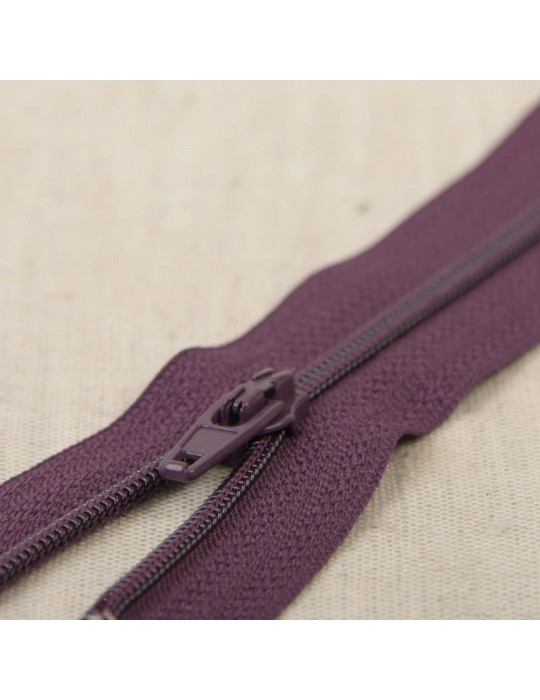 Fermeture fine polyester 60 cm violet