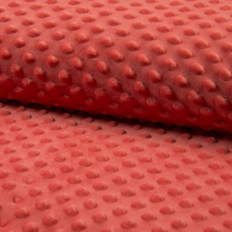 Coupon 3m Tissu Bubble Minky Uni Abricot 