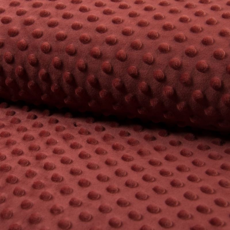 Coupon 3m Tissu Bubble Minky Uni Terracotta 