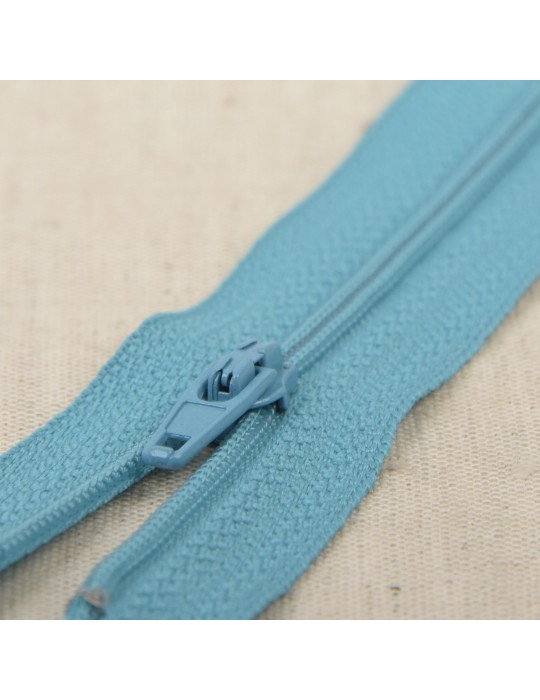 Fermeture fine polyester 60 cm bleu