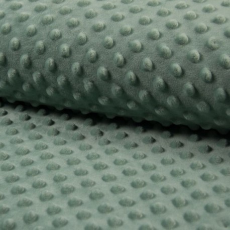 Coupon 3m Tissu Bubble Minky Uni Lichen 