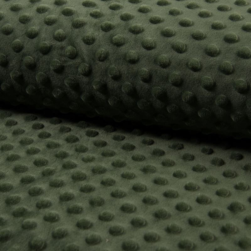 Coupon 3m Tissu Bubble Minky Uni Kaki 