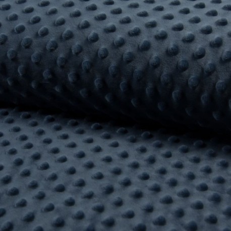 Coupon 3m Tissu Bubble Minky Uni Jeans 