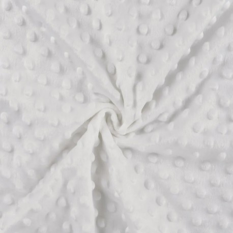 Coupon 3m Tissu Minky Betty Blanc 