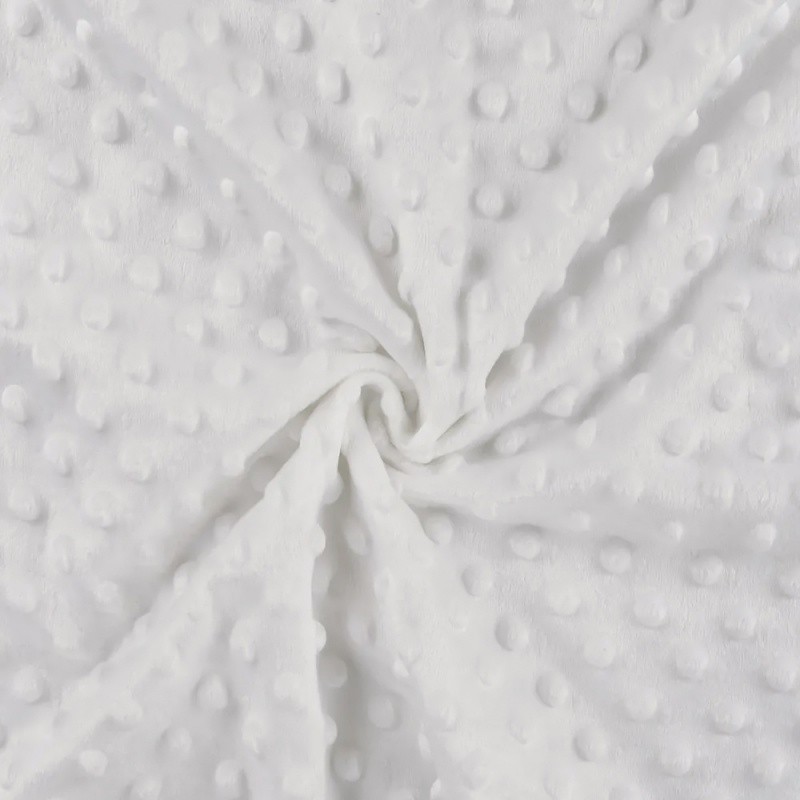 Coupon 3m Tissu Minky Betty Blanc 