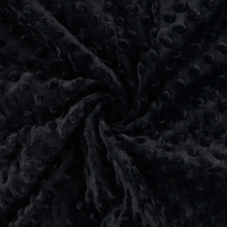 Coupon 3m Tissu Minky Betty Noir  