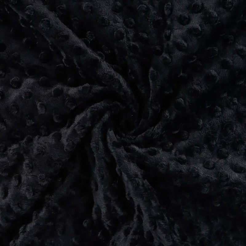 Coupon 3m Tissu Minky Betty Noir  