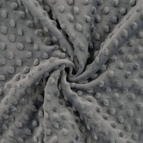 Coupon 3m Tissu Minky Betty Anthracite  