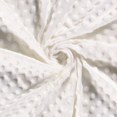 Coupon 3m Tissu Minky Betty Ivoire  