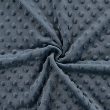 Coupon 3m Tissu Minky Betty Bleu Jean  