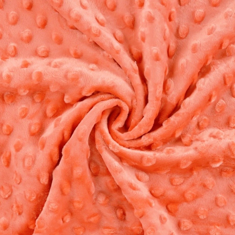 Coupon 3m Tissu Minky Betty Abricot  