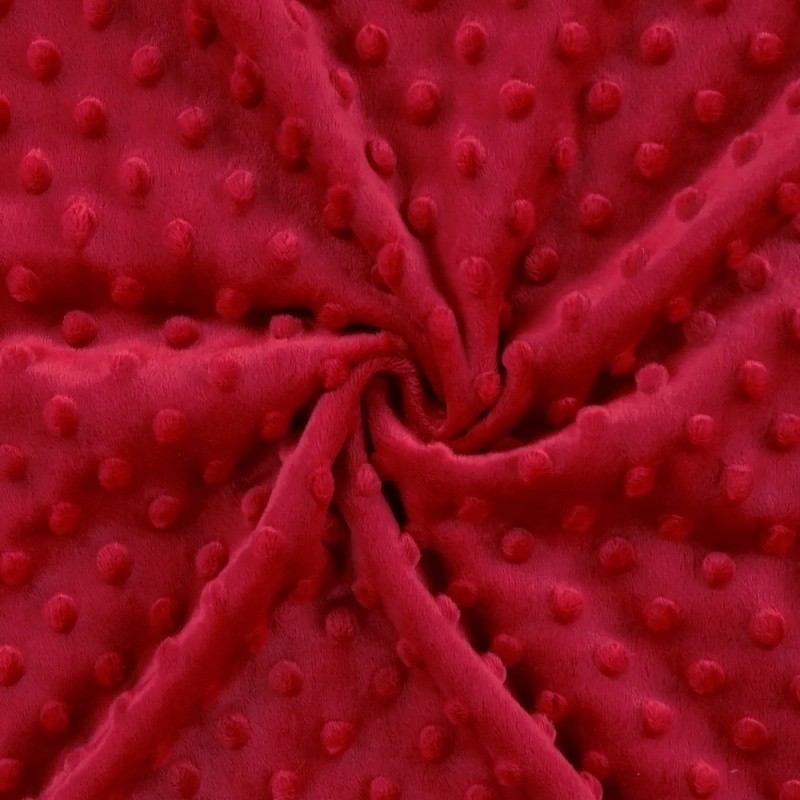 Coupon 3m Tissu Minky Betty Cerise 