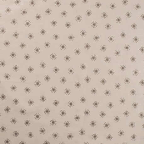 Coupon 3m Tissu Popeline Imprimée Soleil Sable