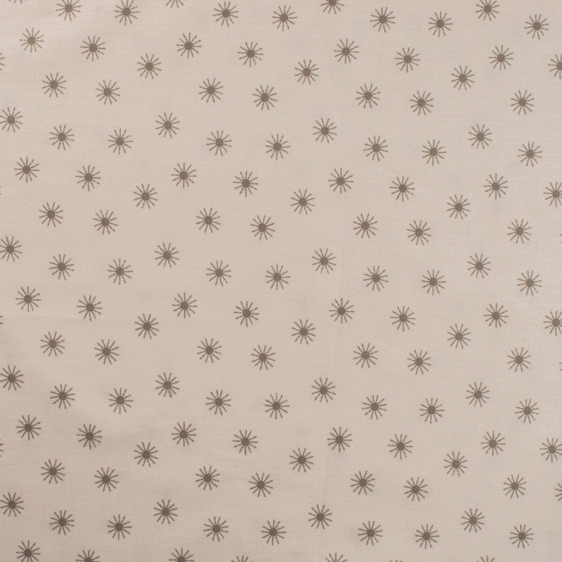 Coupon 3m Tissu Popeline Imprimée Soleil Sable