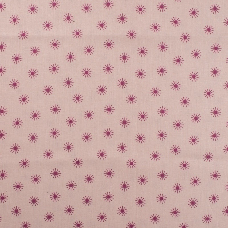Coupon 3m Tissu Popeline Imprimée Soleil Poudre