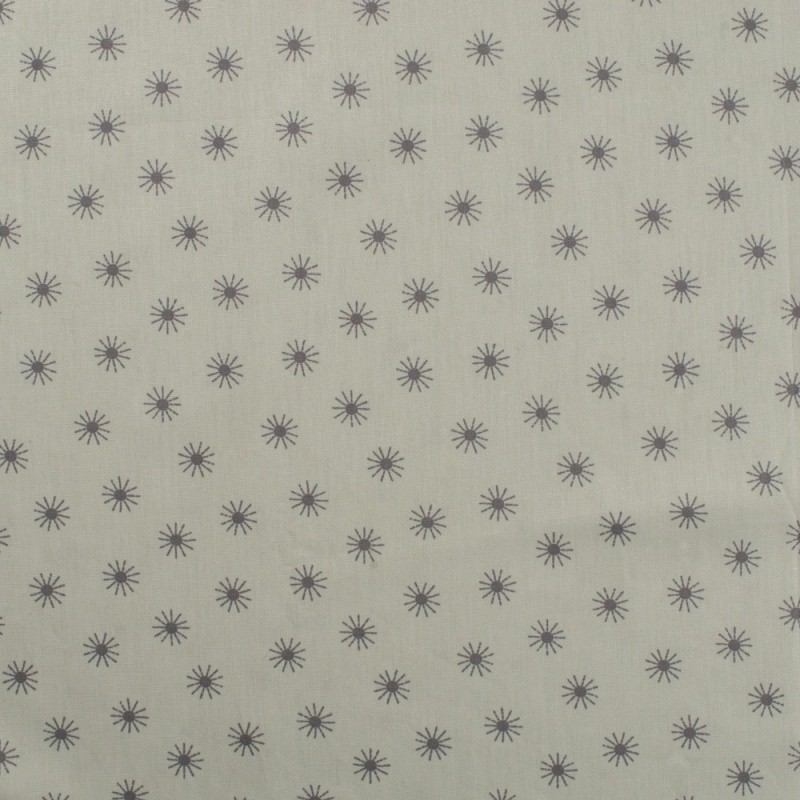 Coupon 3m Tissu Popeline Imprimée Soleil Menthe
