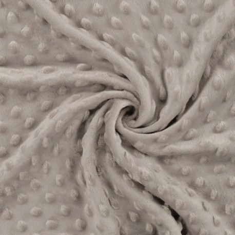 Coupon 3m Tissu Minky Betty Tourterelle  