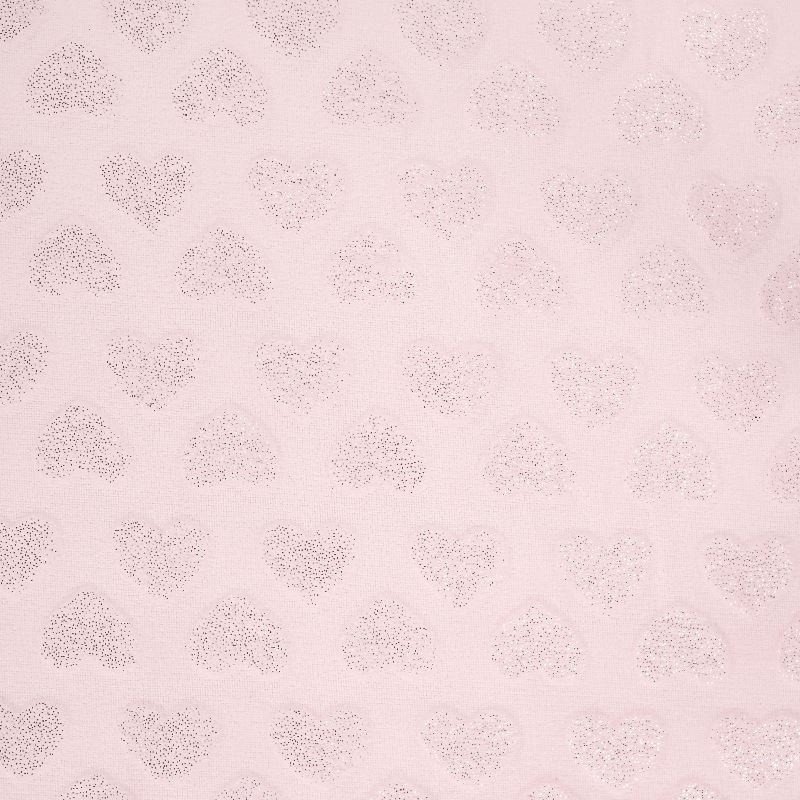 Coupon 3m Tissu Minky Coeur Paillette Rose