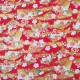 Coupon 3m Tissu Obi Cretonne Imprimé Or et Rouge