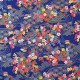 Coupon 3m Tissu Riziere Cretonne Imprimé Or et Multico