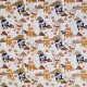 Coupon 3m Tissu Shiba Cretonne Imprimé Or et Blanc