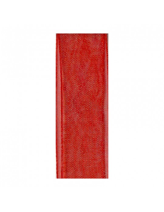 Ruban voile 25 mm rouge